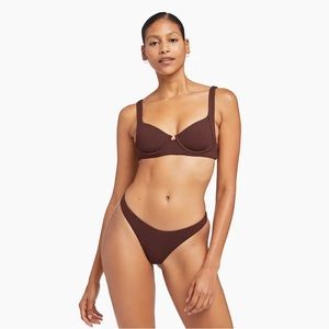 Vitamin A Swim Chocolate Eco Rib California High Leg Bikini Bottom sz. 4/XS